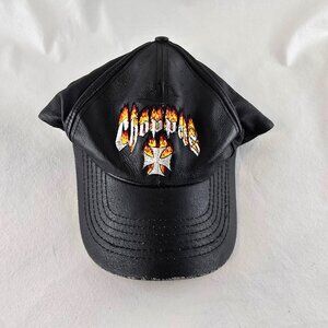 Choppers Hat Mens One Size Adjustable Black Lightning Clothing Leather Biker